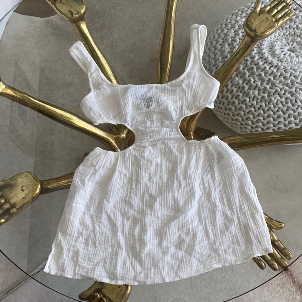 Abercrombie & Fitch White Crinkle Swim Coverup Dress